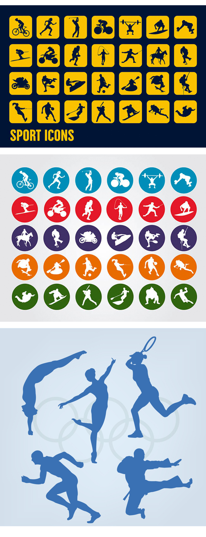 运动人物剪影矢量素材