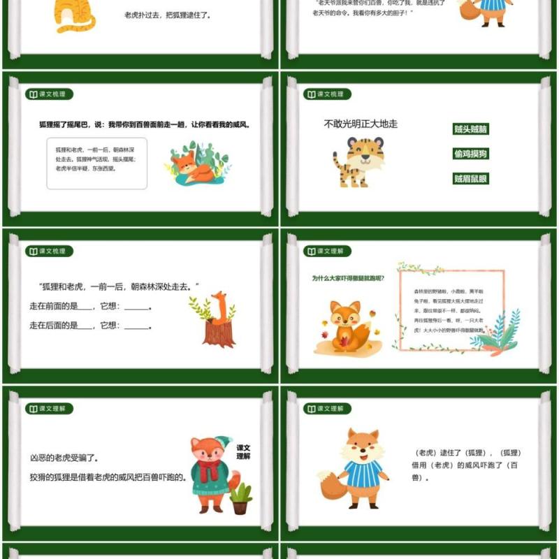 部编版二年级语文上册狐假虎威课件PPT模板