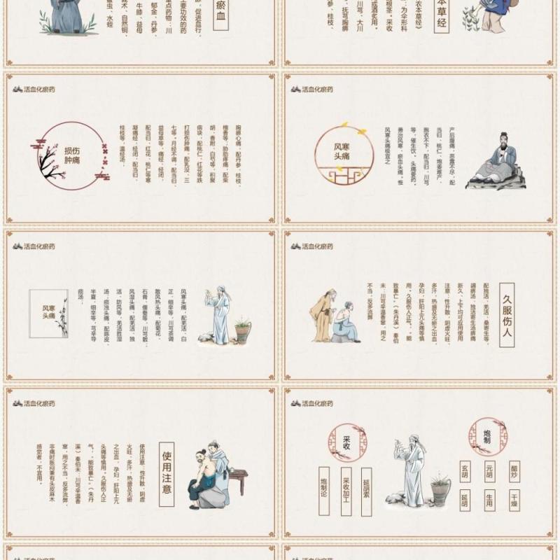 中医养生药材活血化瘀药动态PPT模板