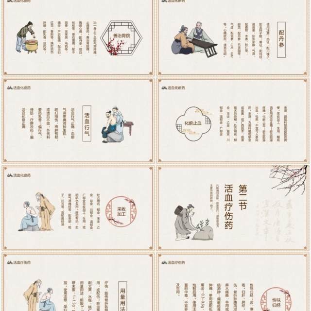 中医养生药材活血化瘀药动态PPT模板 中医养生药材活血化瘀药动态PPT模板