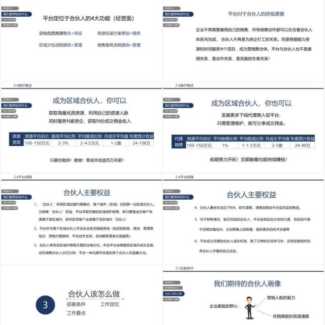 简洁商务风通用区域合伙人计划PPT模板 简洁商务风通用区域合伙人计划PPT模板