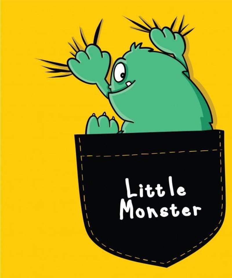 Hand drawn cool monster vector design for t shirt printing