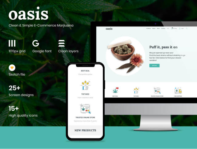素描的清洁和最小的电子商务Web模板 - 带一些 图标!,Oasis - 大麻电子商务素描模板 素描的清洁和最小的电子商务Web模板 - 带一些 图标!,Oasis - 大麻电子商务素描模板