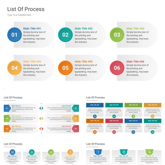 目录列表流程图PPT模板素材List Of Process