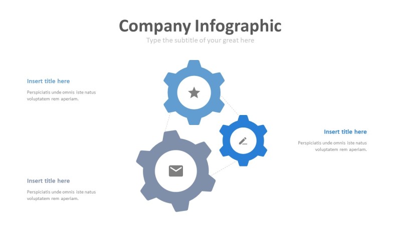蓝色齿轮商务PPT图表-3