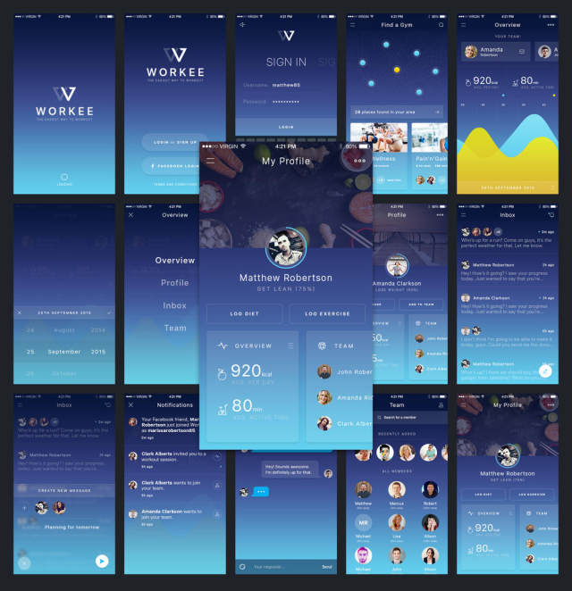 3个不同的应用程序音乐,电子商务和健身APP UI工具包(包含44个屏幕界面,sketch和PSD源文件)打包下载 3个不同的应用程序音乐,电子商务和健身APP UI工具包(包含44个屏幕界面,sketch和PSD源文件)打包下载