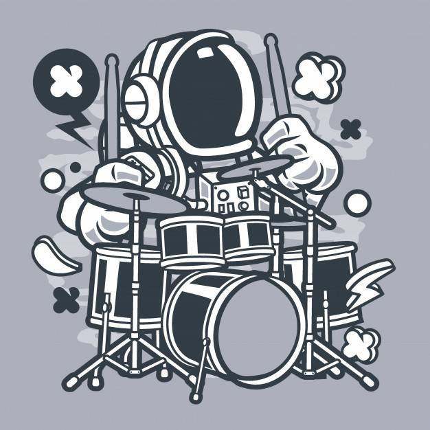 宇航员鼓手卡通