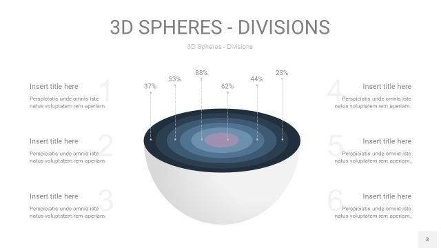 莫兰迪蓝色3D球体切割PPT信息图3