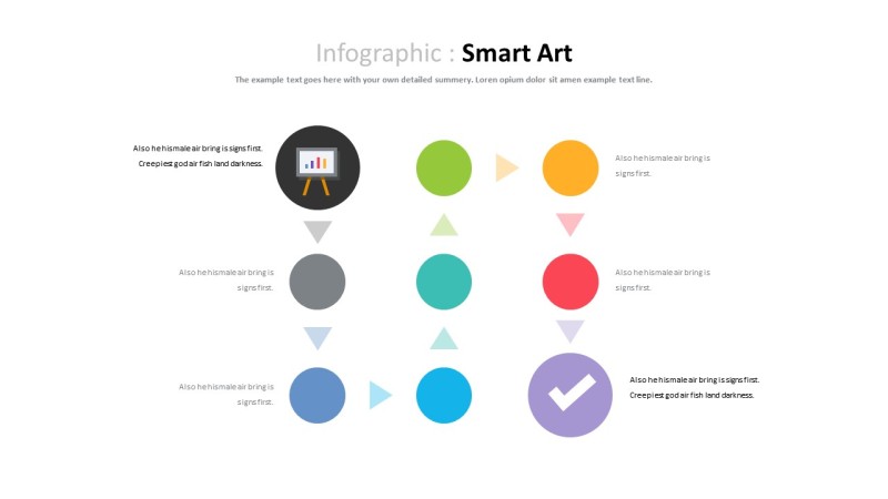 彩色饼形图并列关系-24