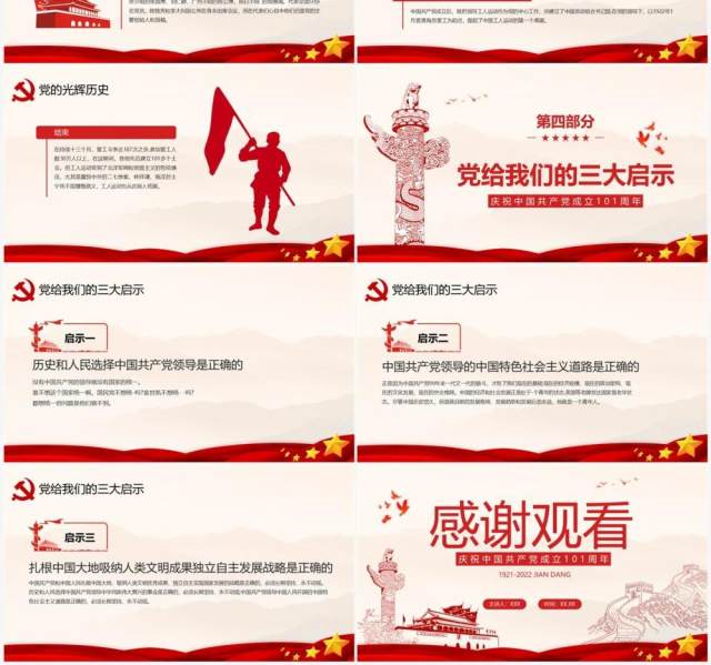 建党101周年中国共产党党史学习专题党课PPT模板 建党101周年中国共产党党史学习专题党课PPT模板