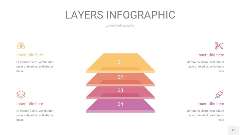 粉黄色3D分层PPT信息图25