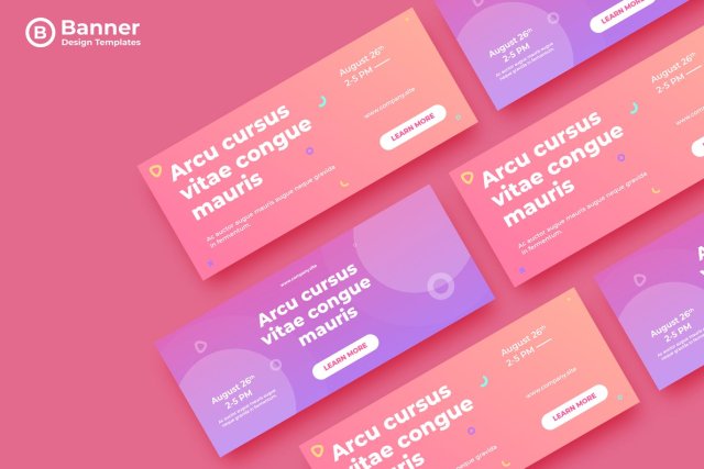 紫色粉色渐变网页banner平面广告AI矢量抽象背景素材ADL Banner Templates.07 紫色粉色渐变网页banner平面广告AI矢量抽象背景素材ADL Banner Templates.07