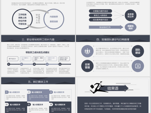 框架完整的人力资源部行政部工作总结PPT