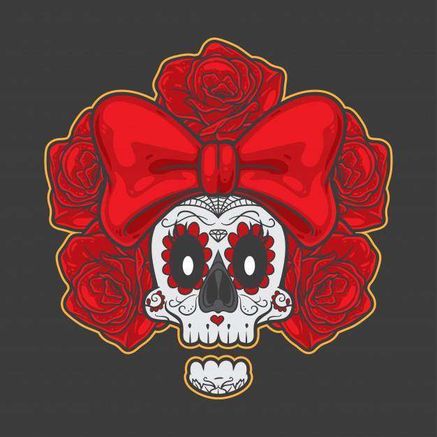 骷髅丝带Muerte前面