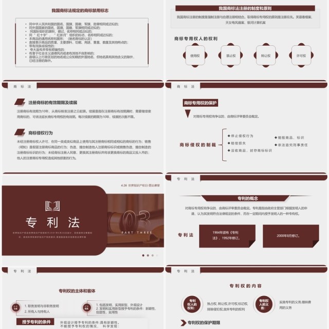 棕色简约风世界知识产权日PPT模板