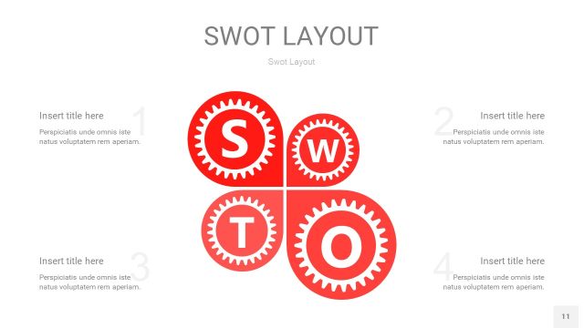 红色SWOT图表PPT11