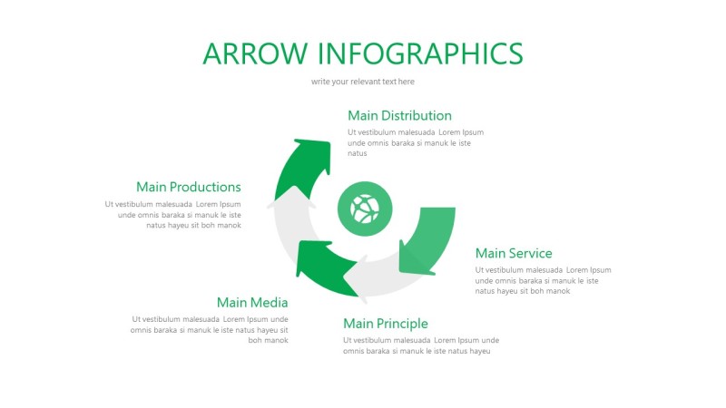 绿色流程图PPT图表-8