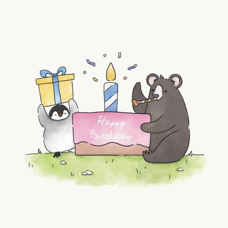 熊和企鹅有一个生日聚会