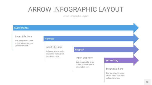 渐变紫色箭头PPT信息图表12
