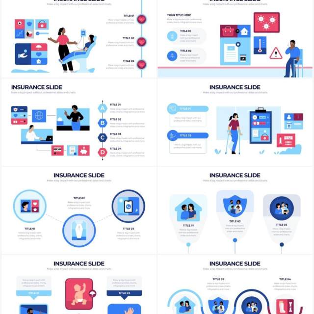 创意卡通人物插画保险医疗PPT信息图形素材Insurance Powerpoint Infographics 创意卡通人物插画保险医疗PPT信息图形素材Insurance Powerpoint Infographics