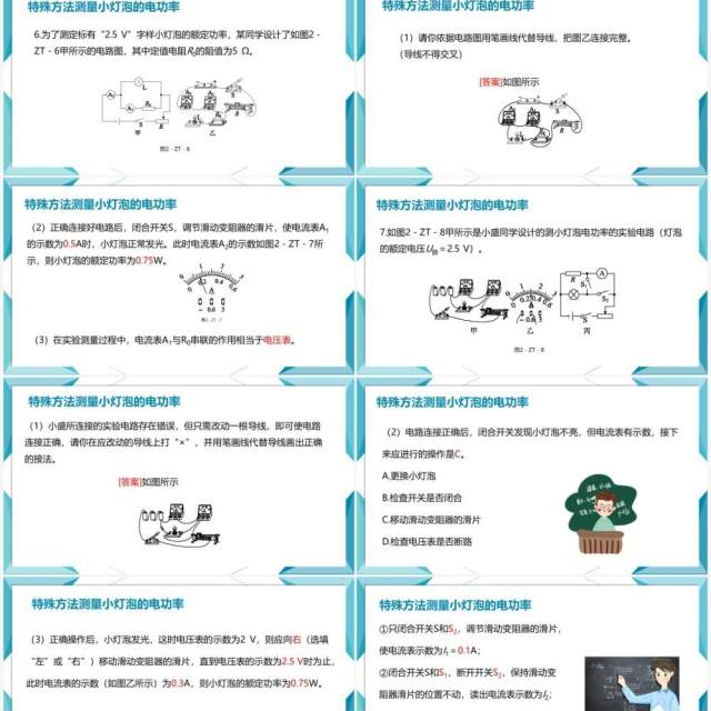 部编版九年级物理全册特殊方法测量小灯泡的电功率课件PPT模板 部编版九年级物理全册特殊方法测量小灯泡的电功率课件PPT模板