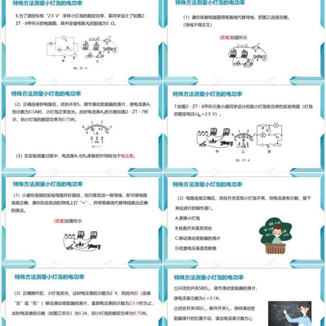 部编版九年级物理全册特殊方法测量小灯泡的电功率课件PPT模板