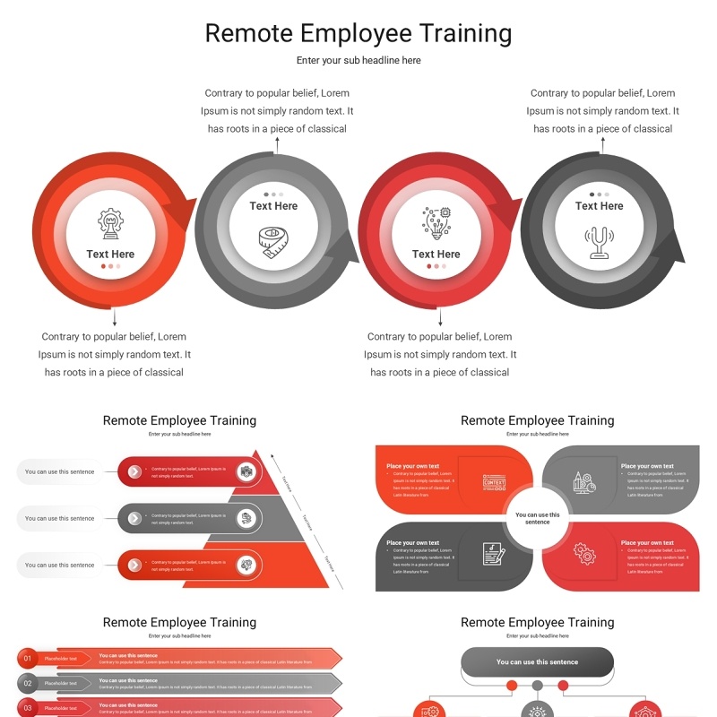 远程员工培训信息图PPT模板素材Remote Employee Training