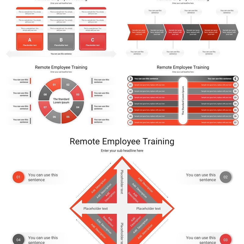 远程员工培训信息图PPT模板素材Remote Employee Training