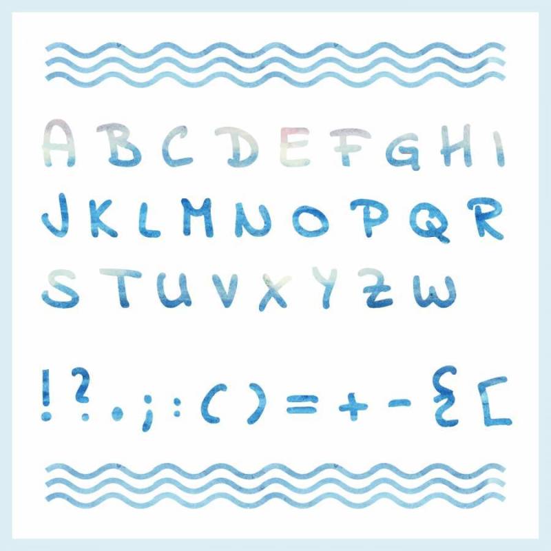 矢量水彩字母表