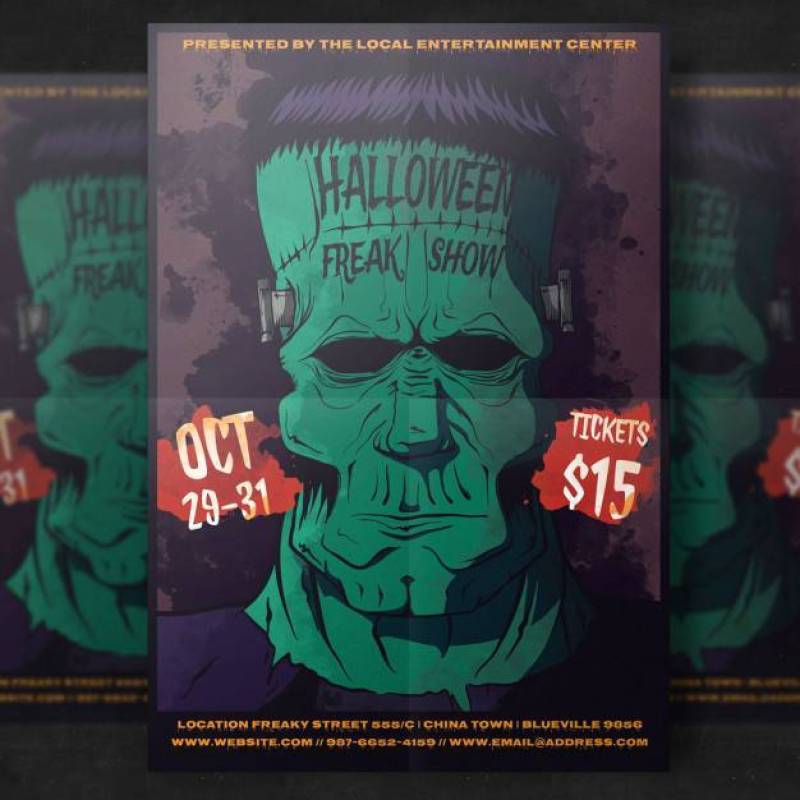 Zombie Halloween Party Flyer Template