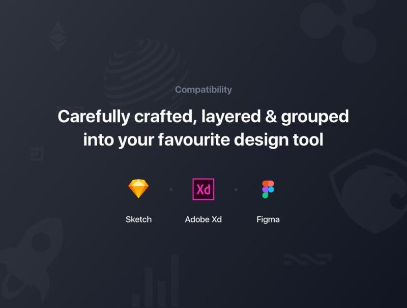 精心设计的Cryptocurrency Mobile UI Kit，Chain Crypto UI Kit