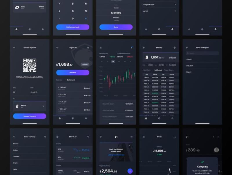 精心设计的Cryptocurrency Mobile UI Kit，Chain Crypto UI Kit