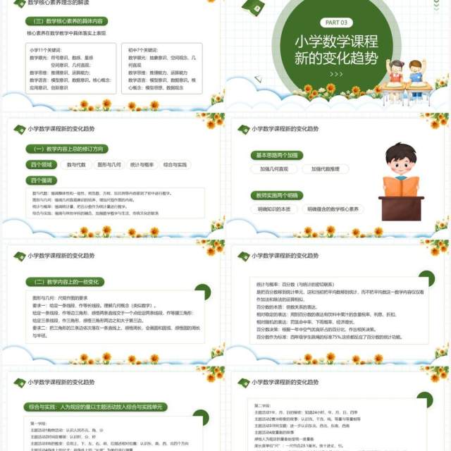 绿色卡通风义务教育数学新课程标准PPT模板