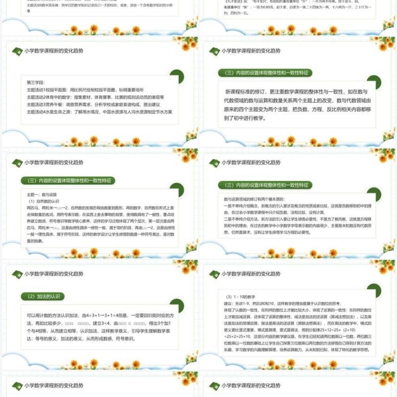 绿色卡通风义务教育数学新课程标准PPT模板