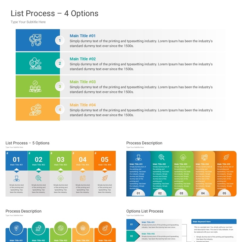 目录标题列表流程PPT模板素材List Process