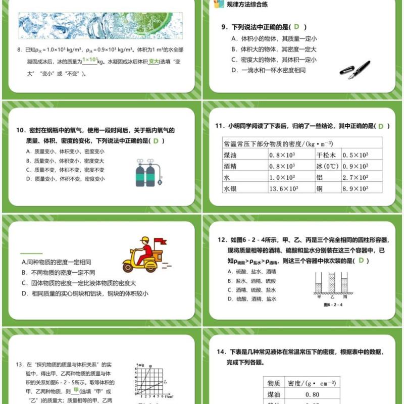 部编版八年级物理上册密度课件PPT模版