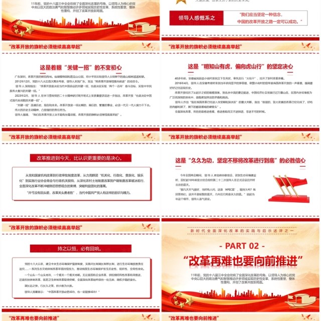 红色简约风推进全面深化改革PPT模板 红色简约风推进全面深化改革PPT模板