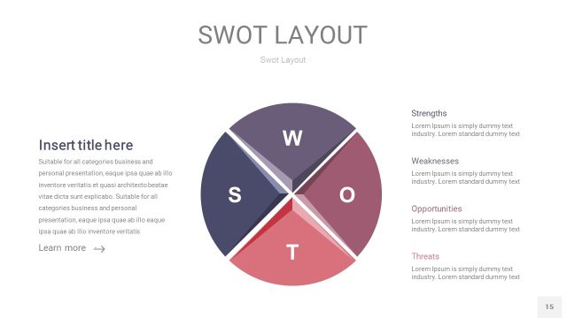 莫兰迪紫色SWOT图表PPT15