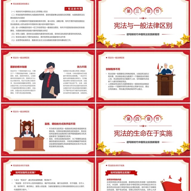 学习解读中华人民共和国宪法PPT模板 学习解读中华人民共和国宪法PPT模板