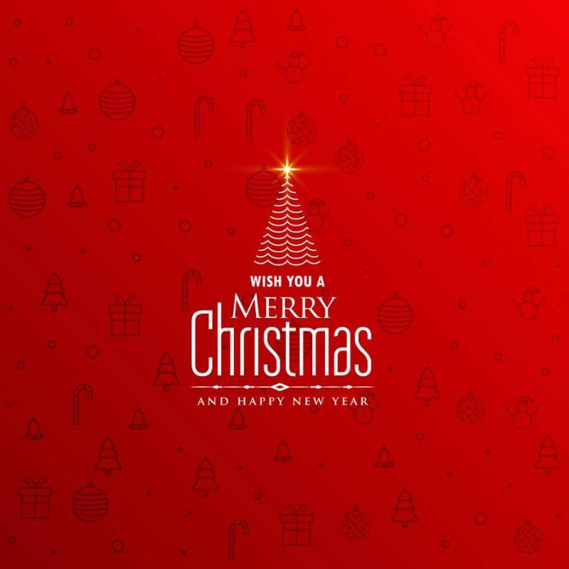 优雅红色圣诞背景与创意树设计