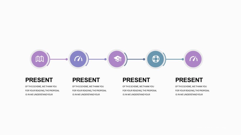 紫罗兰色并列关系PPT图表-21