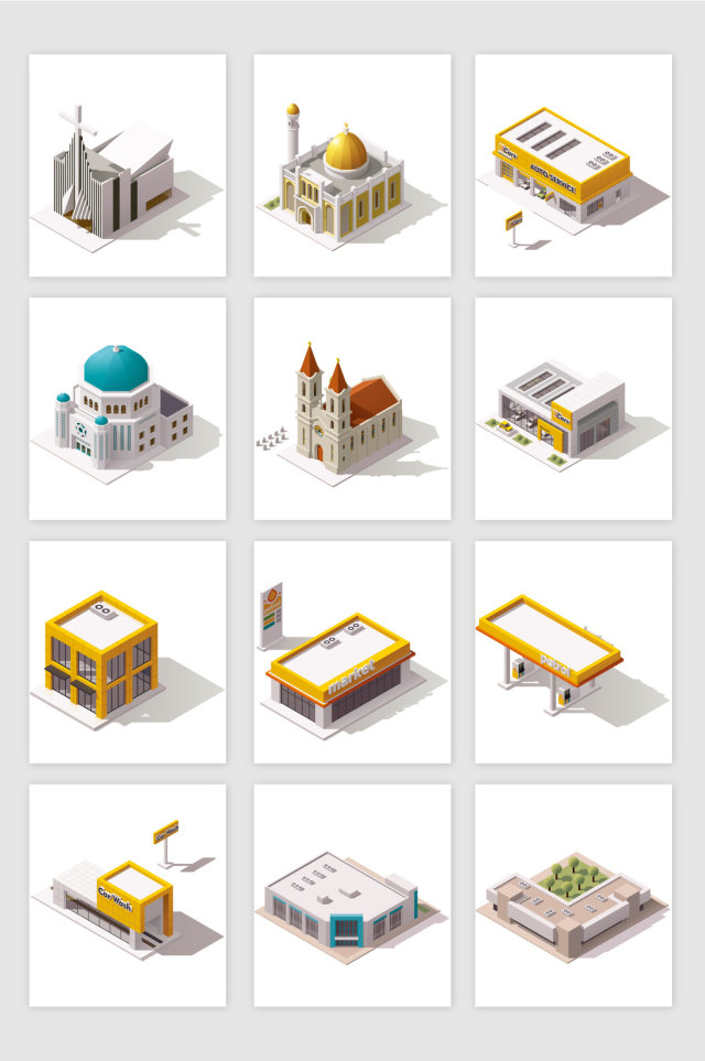 俯视建筑物矢量元素 俯视建筑物矢量元素