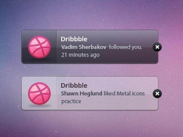 Dribbble通知信息