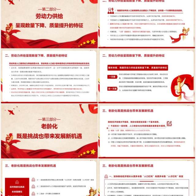红色党政风全国第七次人口普查宣传PPT模板