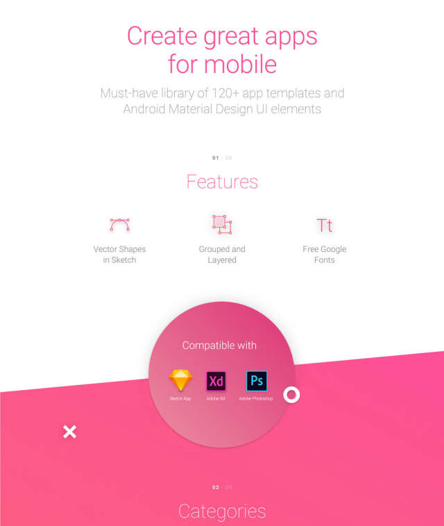 素描应用移动模板和Material Design UI元素,Matta Material UI Kit 素描应用移动模板和Material Design UI元素,Matta Material UI Kit