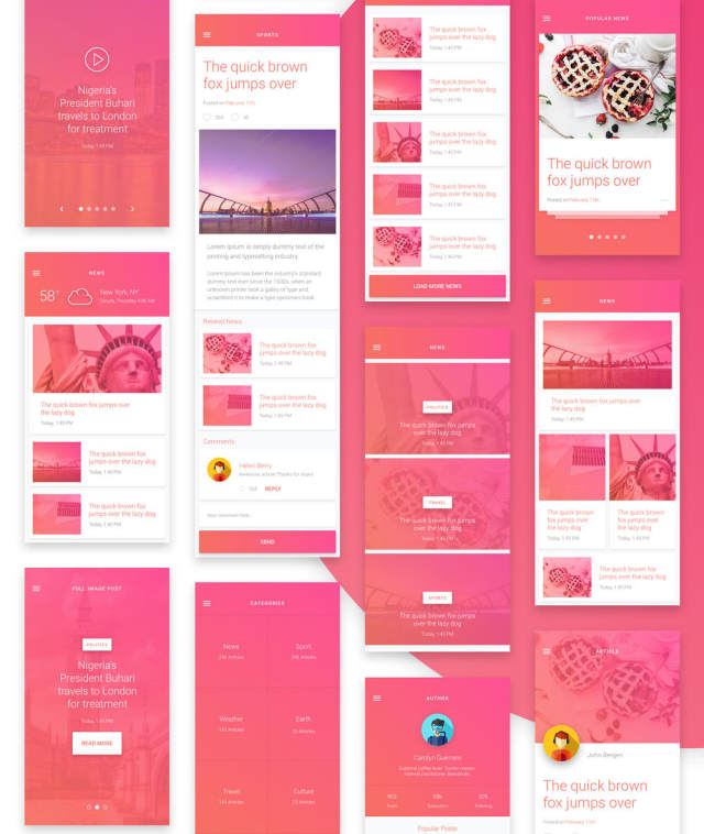 素描应用移动模板和Material Design UI元素,Matta Material UI Kit 素描应用移动模板和Material Design UI元素,Matta Material UI Kit