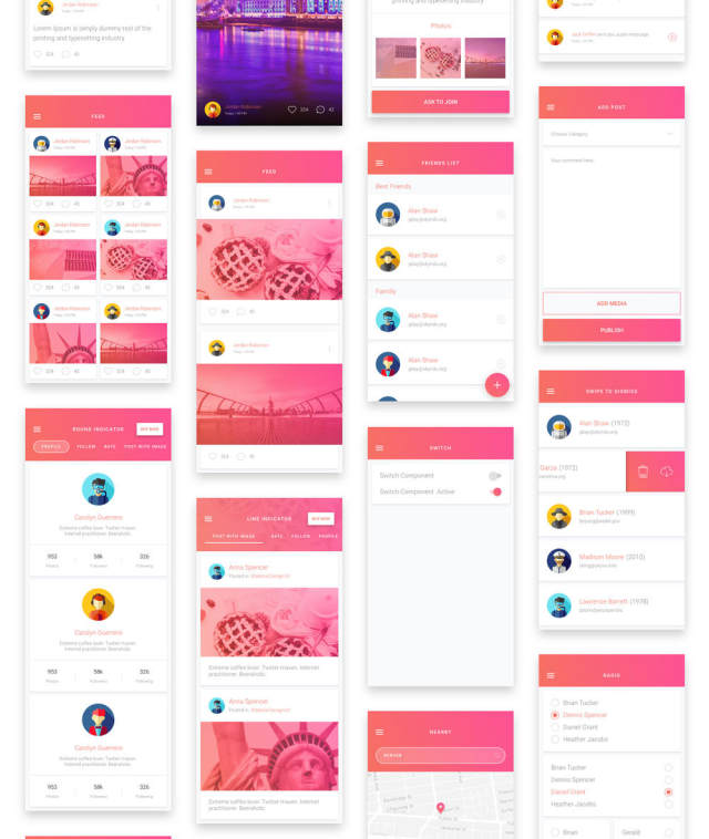 素描应用移动模板和Material Design UI元素,Matta Material UI Kit 素描应用移动模板和Material Design UI元素,Matta Material UI Kit