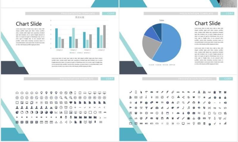 企业商务设计作品展示PPT模板Corporate Design Powerpoint