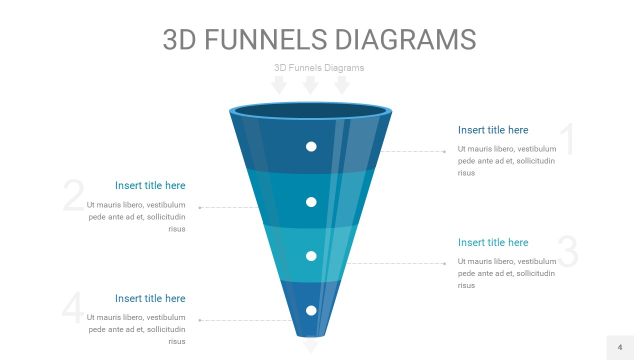 深青色3D漏斗PPT信息图表4