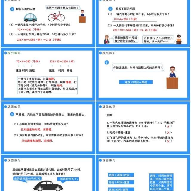 部编版四年级数学上册常见的数量关系课件PPT模板 部编版四年级数学上册常见的数量关系课件PPT模板
